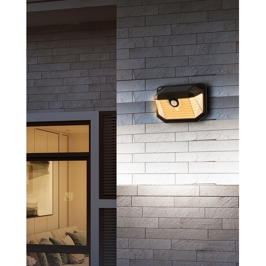 Brilagi - Aplique LED solar con sensor WALLIE LED/4W/5,5V 1200 mAh 3000K IP65