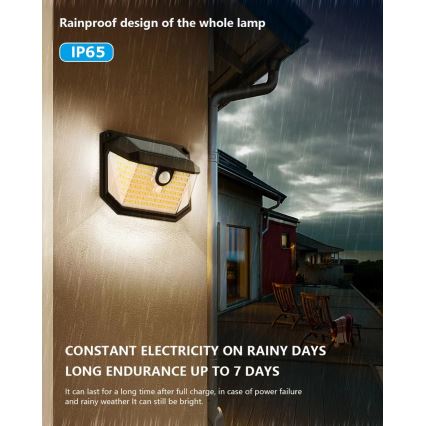 Brilagi - Aplique LED solar con sensor WALLIE LED/4W/5,5V 1200 mAh 3000K IP65
