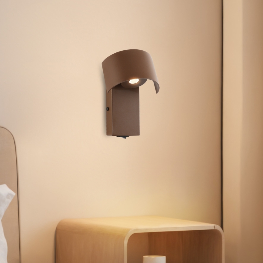 Brilagi - Aplique LED VASTO LED/3W/230V marrón