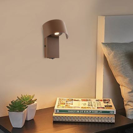 Brilagi - Aplique LED VASTO LED/3W/230V marrón