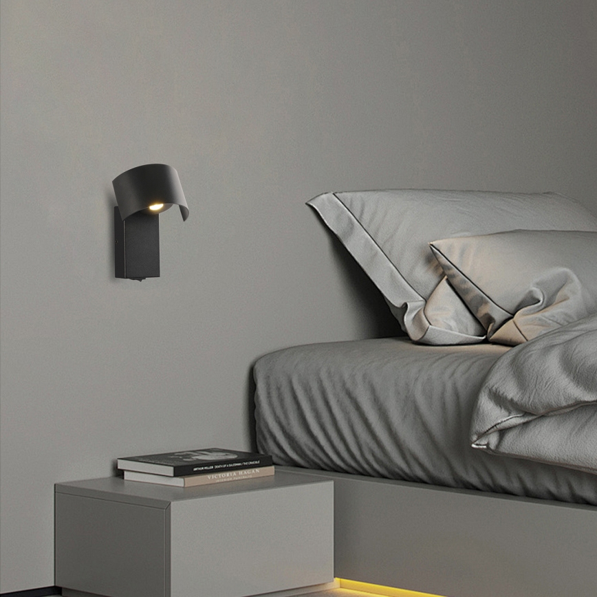 Brilagi - Aplique LED VASTO LED/3W/230V negro