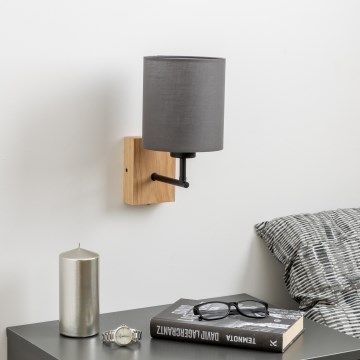 Brilagi - Aplique NUBILA WOOD 1xE27/25W/230V roble/antracita
