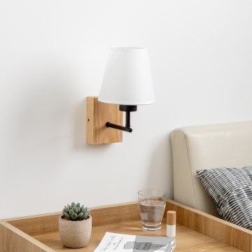 Brilagi - Aplique NUBILA WOOD 1xE27/25W/230V roble/blanco