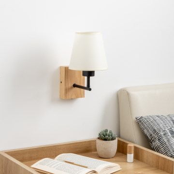 Brilagi - Aplique NUBILA WOOD 1xE27/25W/230V roble/color crema
