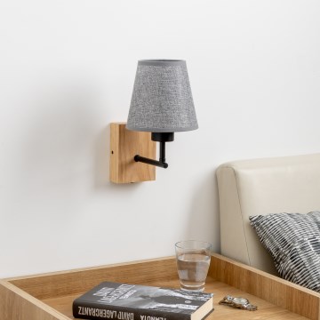 Brilagi - Aplique NUBILA WOOD 1xE27/25W/230V roble/gris