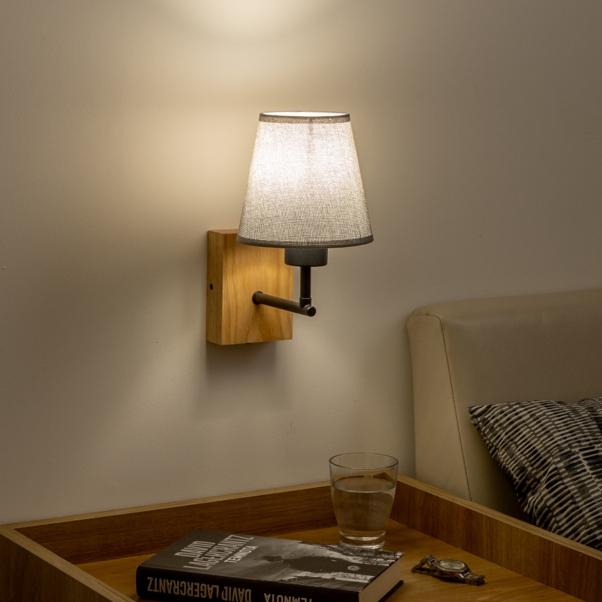 Brilagi - Aplique NUBILA WOOD 1xE27/25W/230V roble/gris