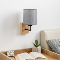 Brilagi - Aplique NUBILA WOOD 1xE27/25W/230V roble/gris