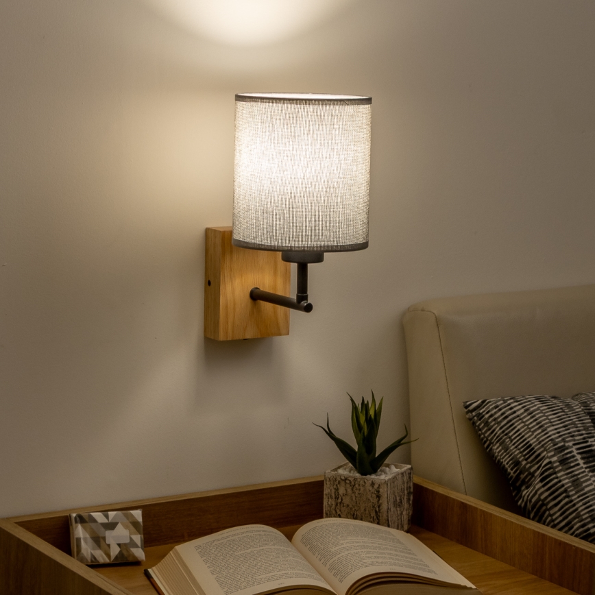 Brilagi - Aplique NUBILA WOOD 1xE27/25W/230V roble/gris