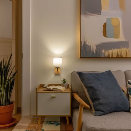 Brilagi - Aplique NUBILA WOOD 1xE27/25W/230V roble/gris