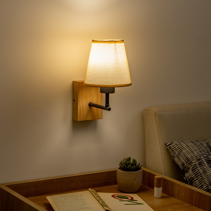 Brilagi - Aplique NUBILA WOOD 1xE27/25W/230V roble/marrón claro
