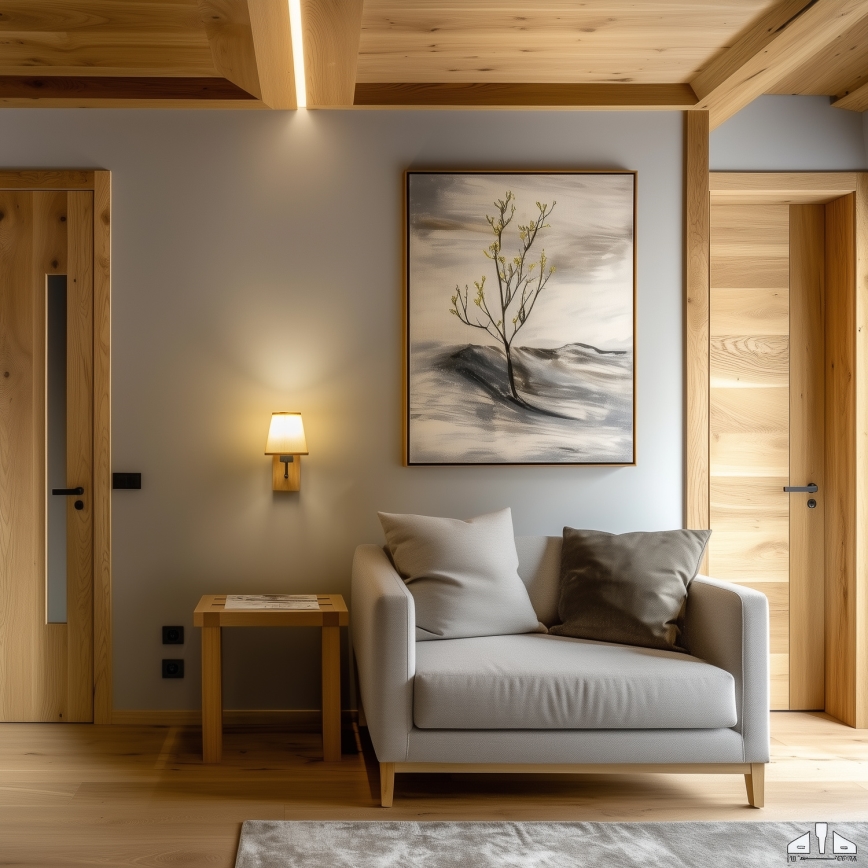Brilagi - Aplique NUBILA WOOD 1xE27/25W/230V roble/marrón claro