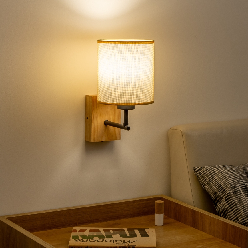 Brilagi - Aplique NUBILA WOOD 1xE27/25W/230V roble/marrón claro