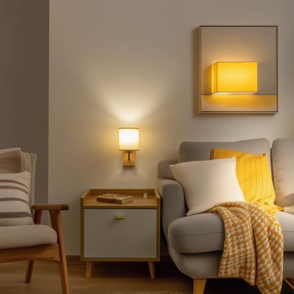 Brilagi - Aplique NUBILA WOOD 1xE27/25W/230V roble/marrón claro