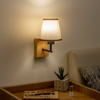 Brilagi - Aplique NUBILA WOOD 1xE27/25W/230V roble/marrón
