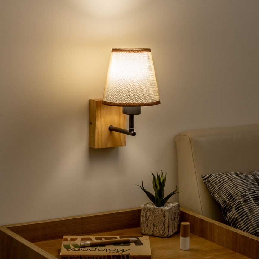 Brilagi - Aplique NUBILA WOOD 1xE27/25W/230V roble/marrón