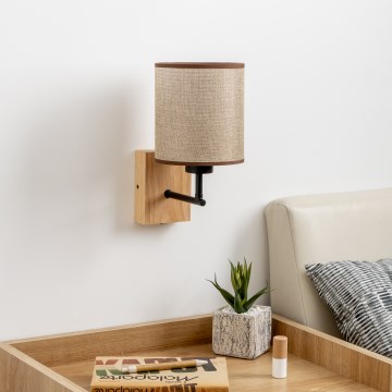 Brilagi - Aplique NUBILA WOOD 1xE27/25W/230V roble/marrón