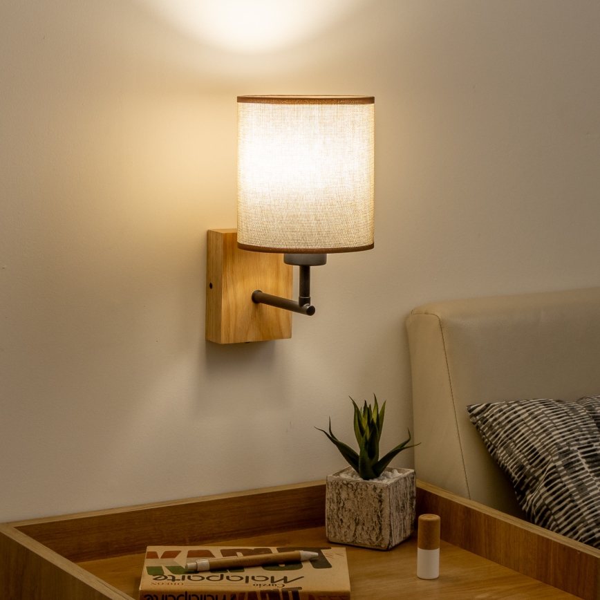 Brilagi - Aplique NUBILA WOOD 1xE27/25W/230V roble/marrón