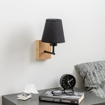 Brilagi - Aplique NUBILA WOOD 1xE27/25W/230V roble/negro