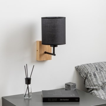 Brilagi - Aplique NUBILA WOOD 1xE27/25W/230V roble/negro