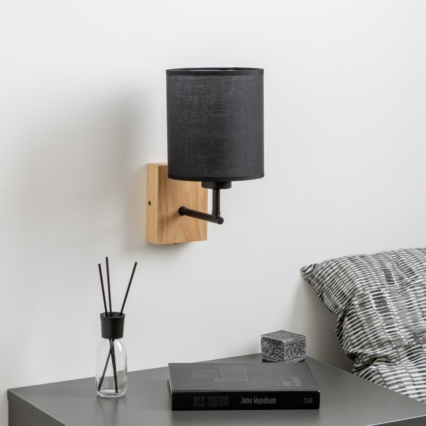 Brilagi - Aplique NUBILA WOOD 1xE27/25W/230V roble/negro