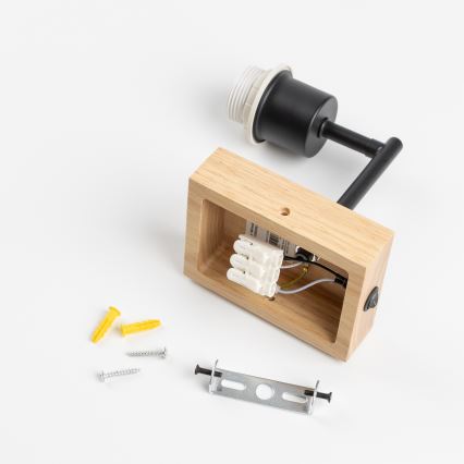 Brilagi - Aplique NUBILA WOOD 1xE27/25W/230V roble/rojo