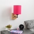 Brilagi - Aplique NUBILA WOOD 1xE27/25W/230V roble/rosa