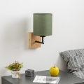 Brilagi - Aplique NUBILA WOOD 1xE27/25W/230V roble/verde