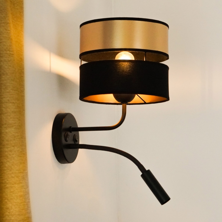 Brilagi - Aplique ROYAL 1xE27/15W/230V + 1xG9/3W negro/dorado