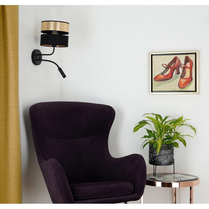 Brilagi - Aplique ROYAL 1xE27/15W/230V + 1xG9/3W negro/dorado