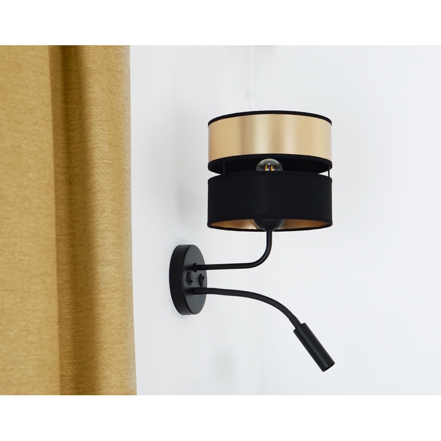 Brilagi - Aplique ROYAL 1xE27/15W/230V + 1xG9/3W negro/dorado