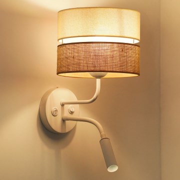 Brilagi - Aplique ROYAL YUTE 1xE27/15W/230V + 1xG9/6W beige/color crema/blanco