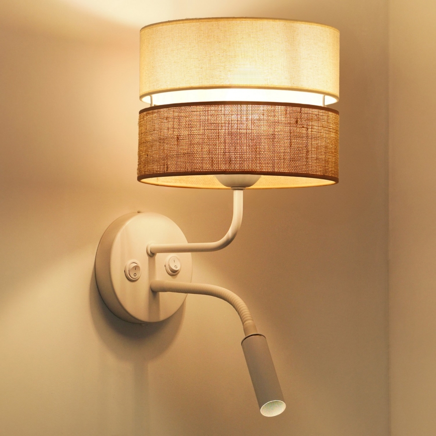 Brilagi - Aplique ROYAL YUTE 1xE27/15W/230V + 1xG9/6W beige/color crema/blanco