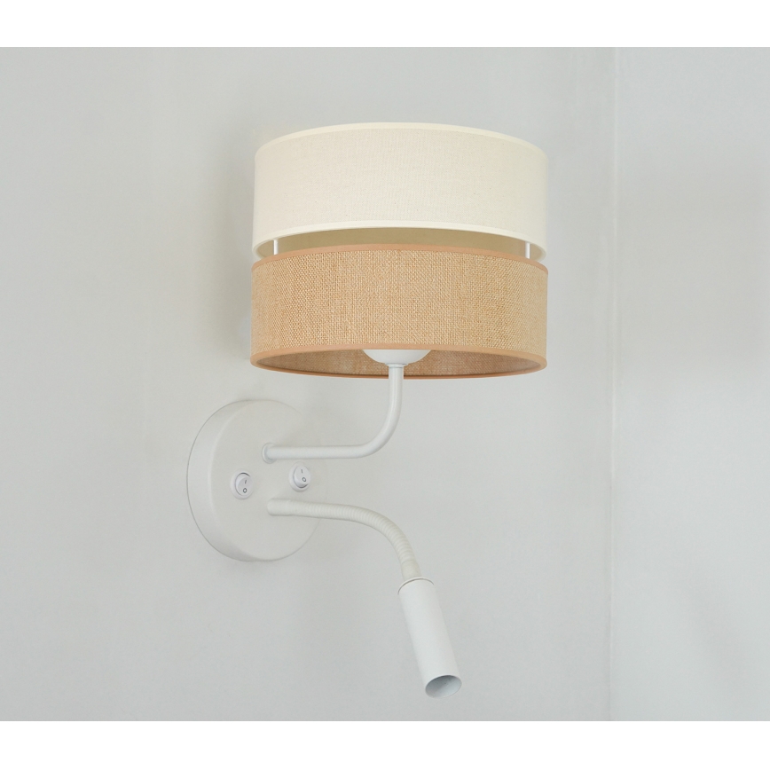 Brilagi - Aplique ROYAL YUTE 1xE27/15W/230V + 1xG9/6W beige/color crema/blanco