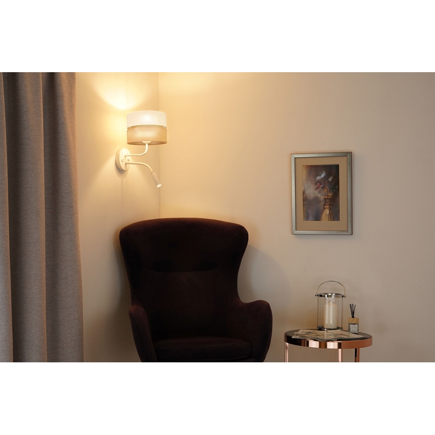Brilagi - Aplique ROYAL YUTE 1xE27/15W/230V + 1xG9/6W beige/color crema/blanco