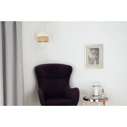 Brilagi - Aplique ROYAL YUTE 1xE27/15W/230V + 1xG9/6W beige/color crema/blanco