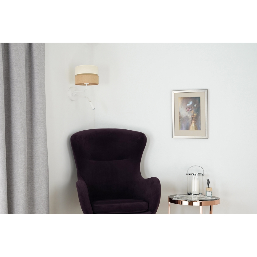 Brilagi - Aplique ROYAL YUTE 1xE27/15W/230V + 1xG9/6W beige/color crema/blanco
