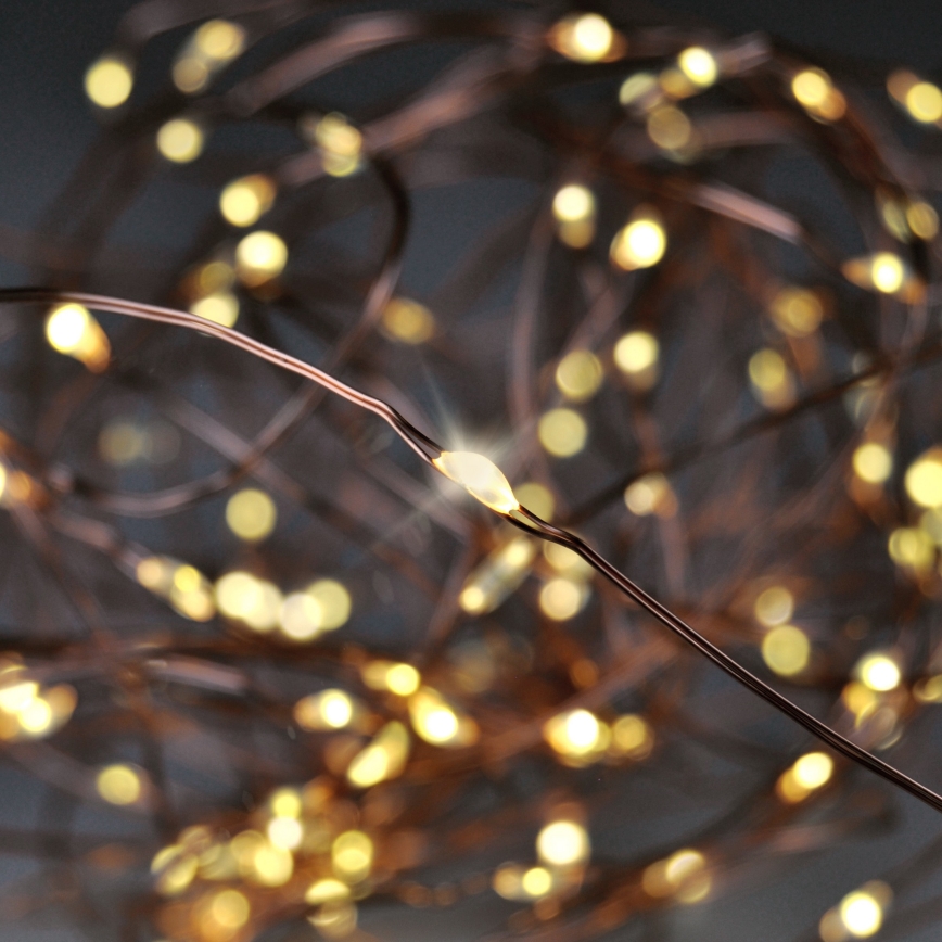 Brilagi - Cadena de luces de Navidad LED 100xLED/3xAA 10m blanco cálido