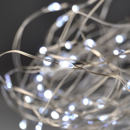 Brilagi - Cadena de luces de Navidad LED 100xLED/3xAA 10m blanco frío