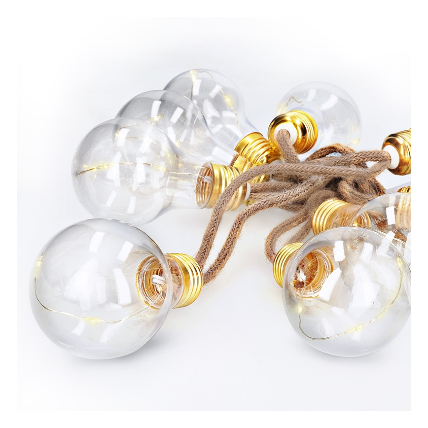 Brilagi - Cadena decorativa LED 10xLED/3xAA 1,8m blanco cálido