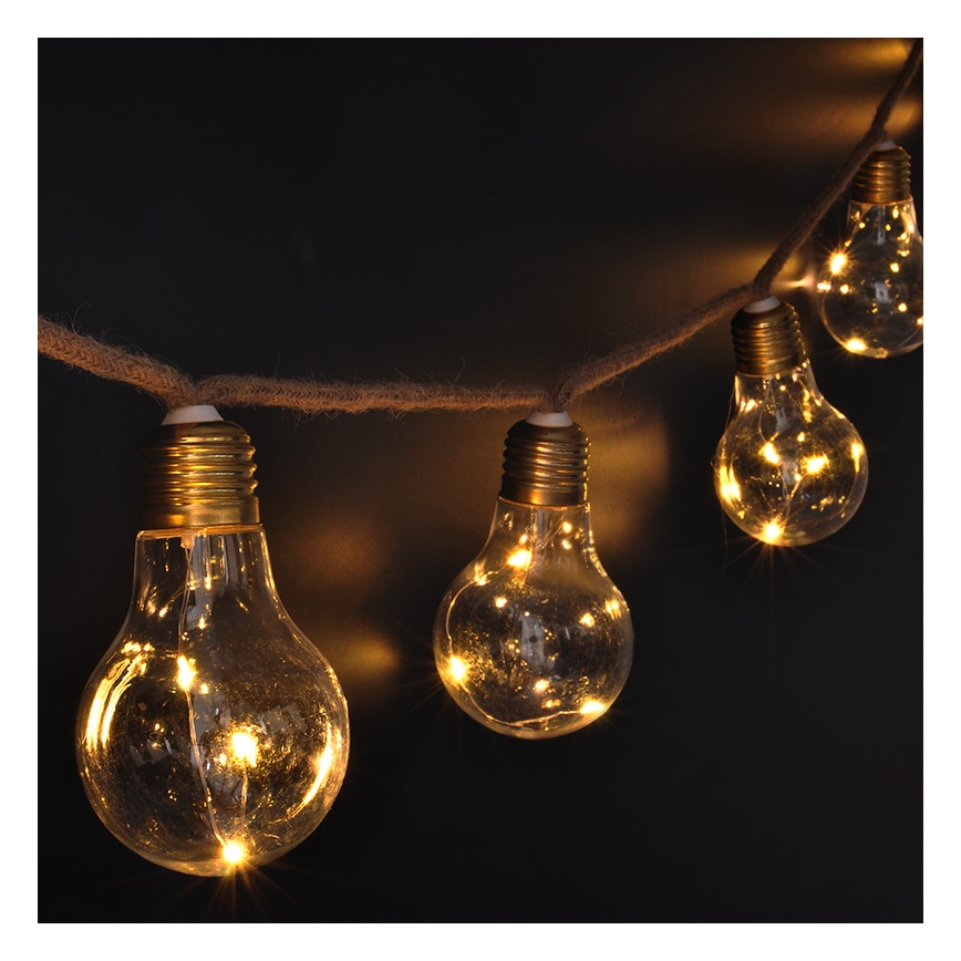 Brilagi - Cadena decorativa LED 10xLED/3xAA 1,8m blanco cálido