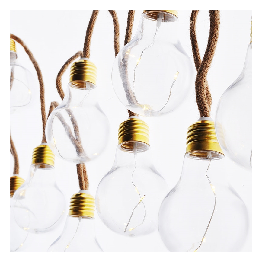 Brilagi - Cadena decorativa LED 10xLED/3xAA 1,8m blanco cálido