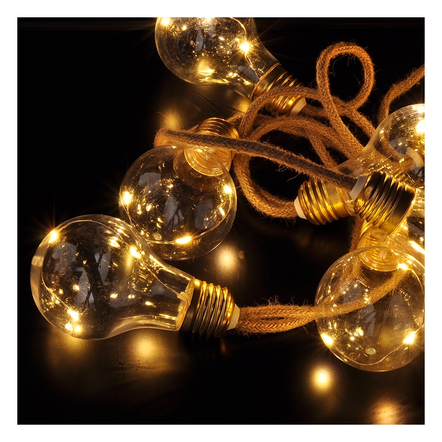 Brilagi - Cadena decorativa LED 10xLED/3xAA 1,8m blanco cálido