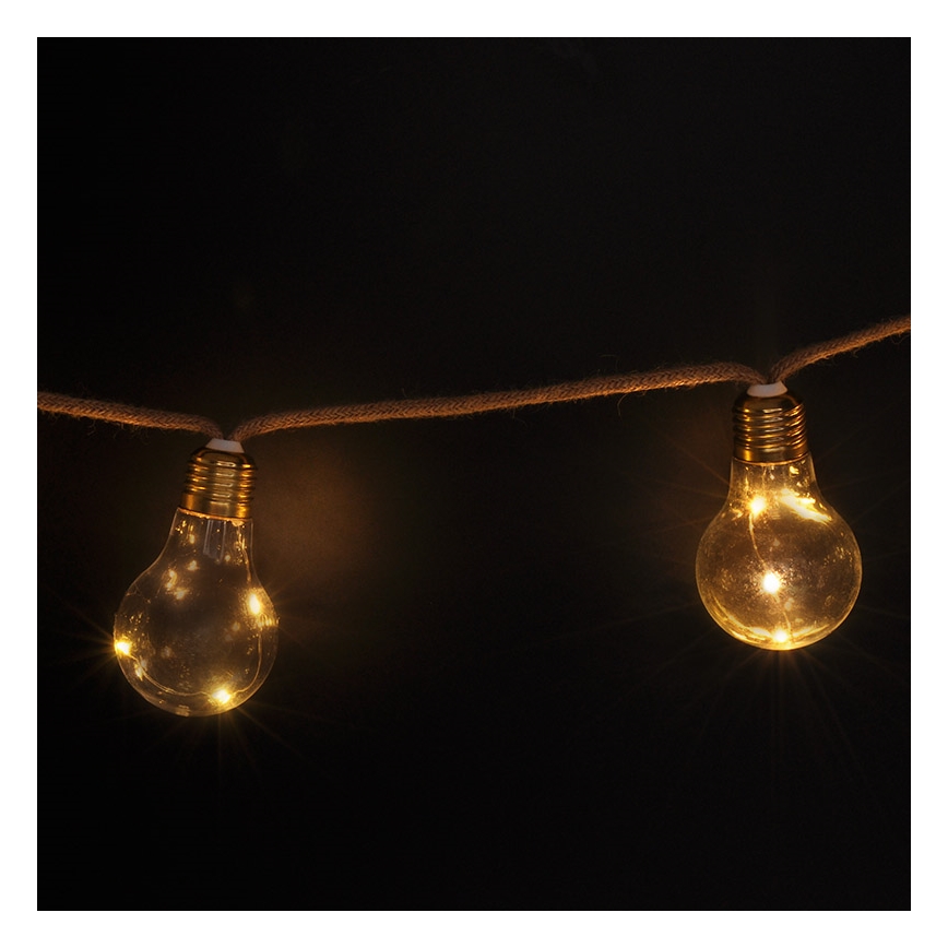 Brilagi - Cadena decorativa LED 10xLED/3xAA 1,8m blanco cálido