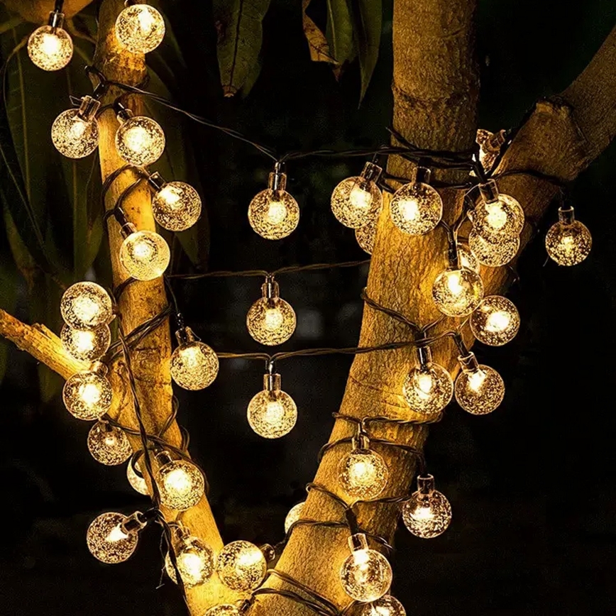 Brilagi - Cadena decorativa solar LED BUBBLE 100xLED/8 funciones 10m IP65 blanco cálido 600 mAh