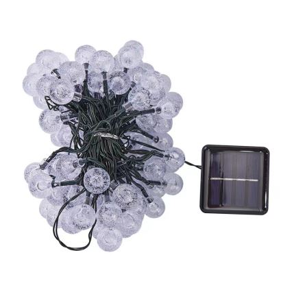 Brilagi - Cadena decorativa solar LED BUBBLE 100xLED/8 funciones 10m IP65 blanco cálido 600 mAh