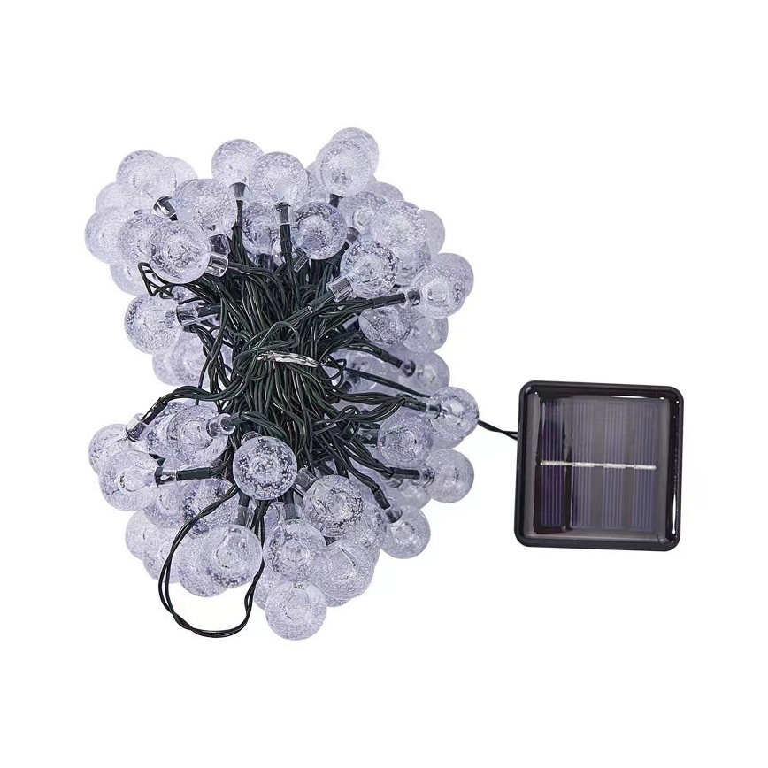 Brilagi - Cadena decorativa solar LED BUBBLE 100xLED/8 funciones 10m IP65 blanco cálido 600 mAh