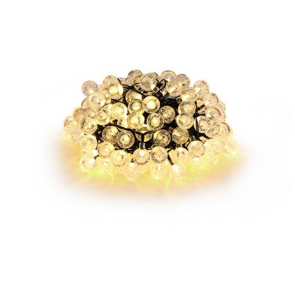 Brilagi - Cadena decorativa solar LED BUBBLE 100xLED/8 funciones 10m IP65 blanco cálido 600 mAh