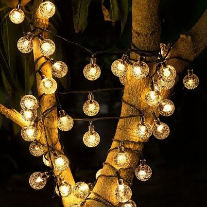Brilagi - Cadena decorativa solar LED BUBBLE 200xLED/8 funciones 20m IP65 blanco cálido 800 mAh