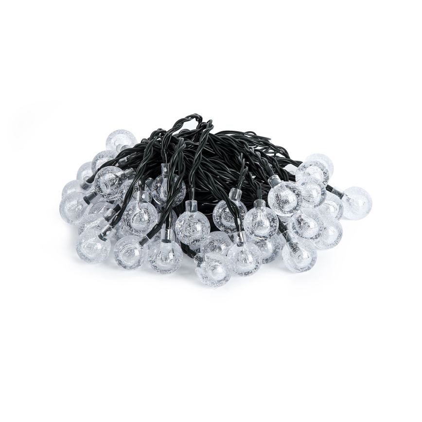 Brilagi - Cadena decorativa solar LED BUBBLE 50xLED/8 funciones 7m IP65 blanco cálido 600 mAh