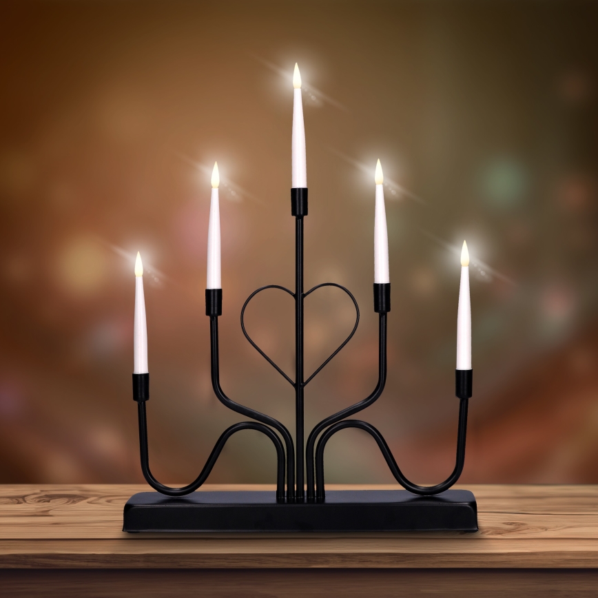Brilagi - Candelabro LED de Navidad LED/2xAA negro